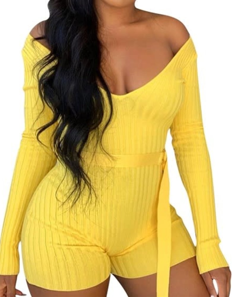Beauty Junkee Collection Off The Shoulder Ribbed Romper