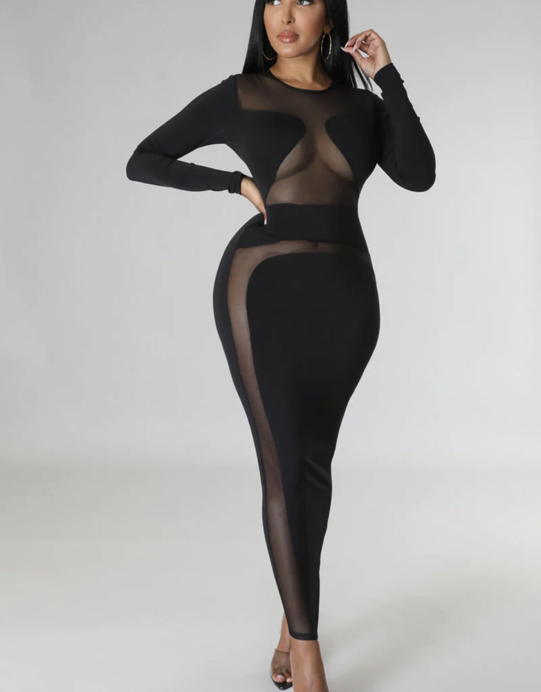 Beauty Junkee Collection Mesh Contrast Pencil Dress