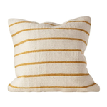 Creative Co-Op Jill Mustard Striped Pillow