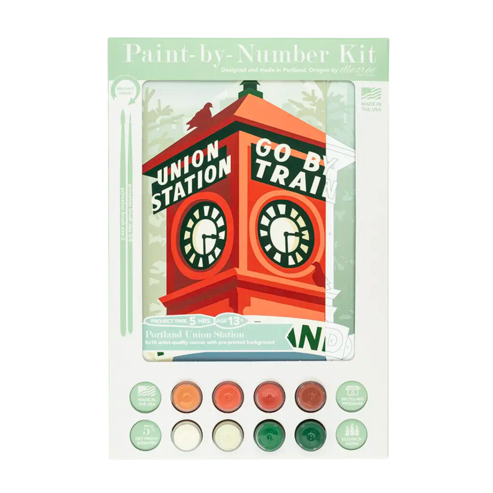 elle crée (she creates) Portland Union Station Paint-by-Number Kit