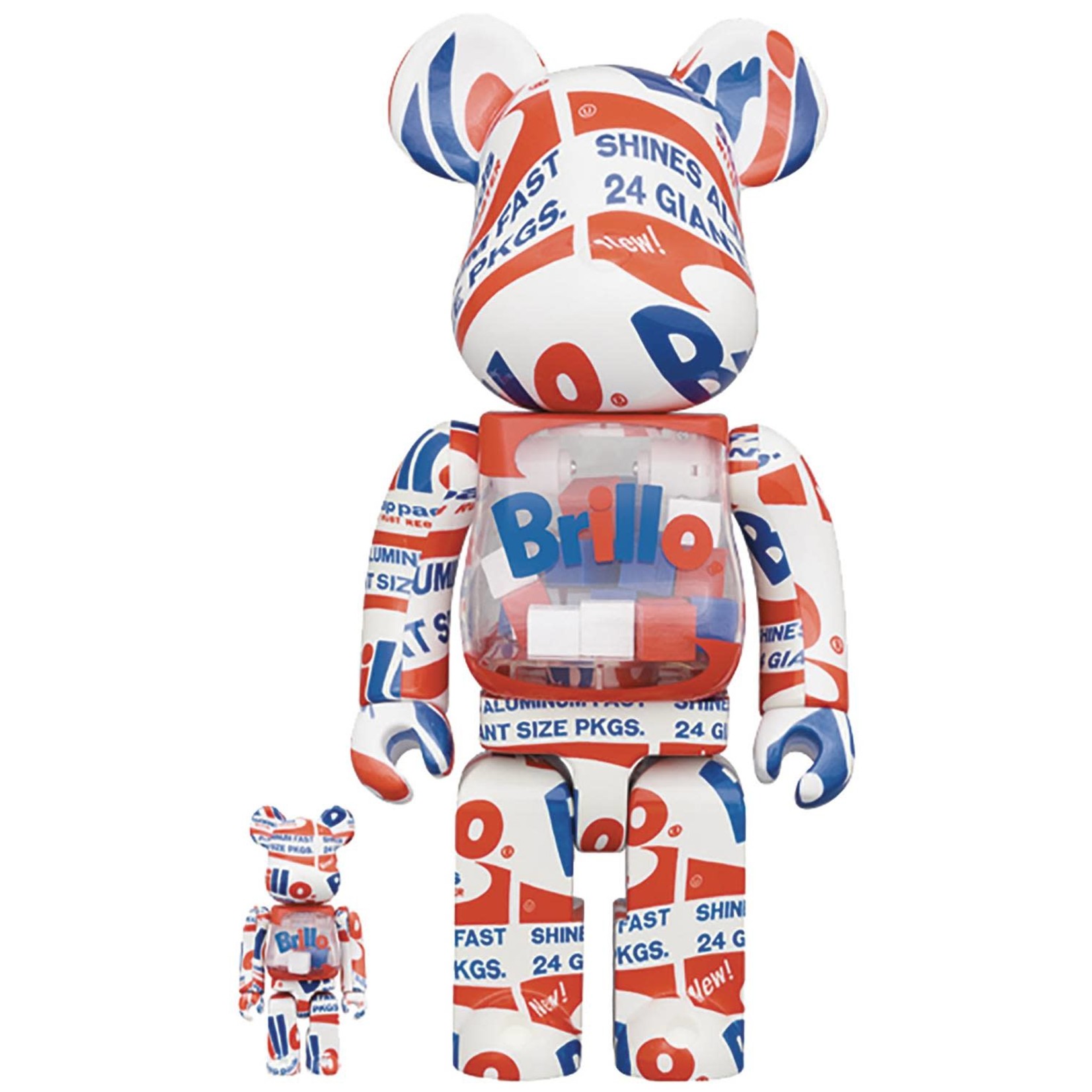 Be@rbrick Andy Warhol Brillo 100% & 400% 2pk - Toy Joy