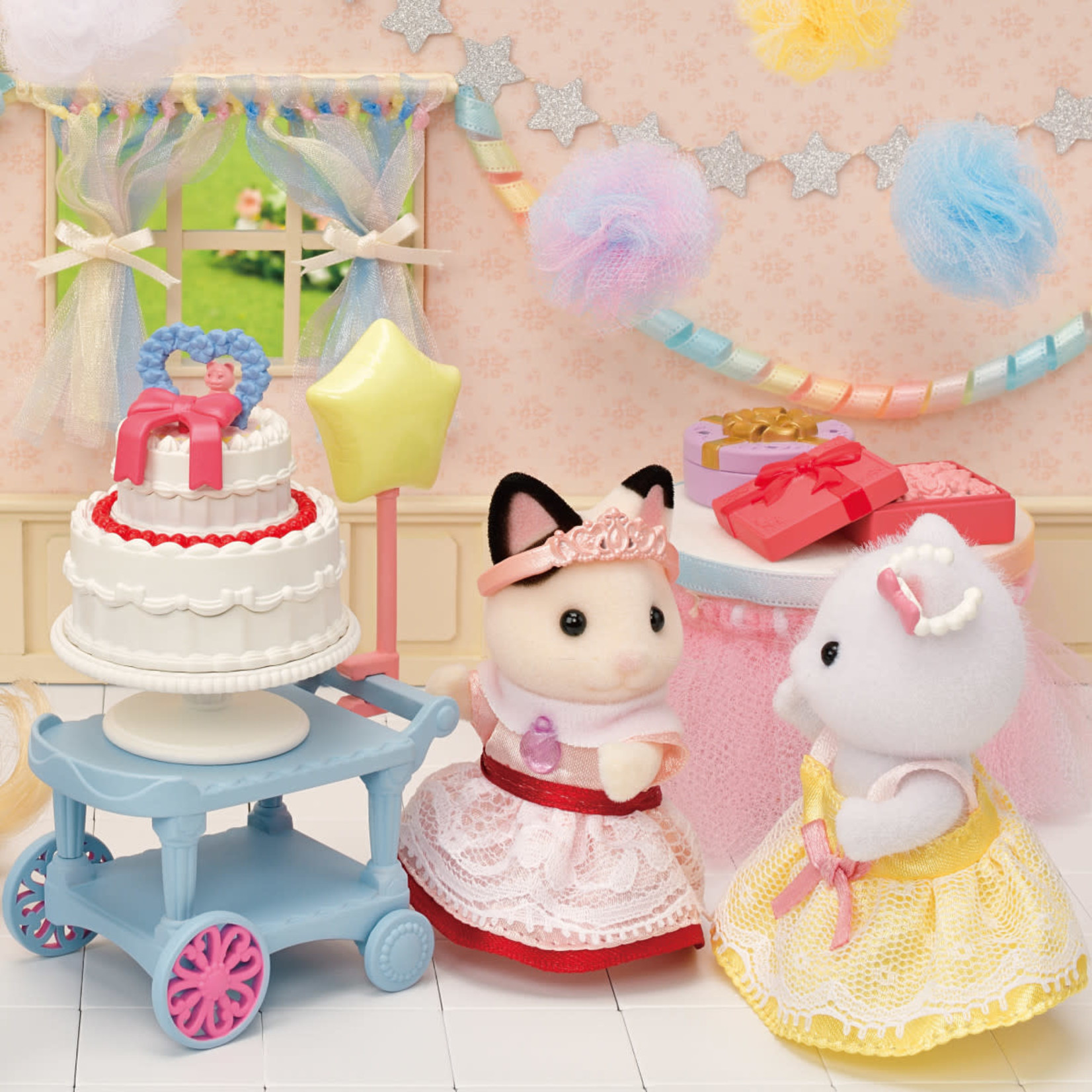 Calico Critters Calico Critters Party Time Set - Tuxedo Cat Girl - Toy Joy