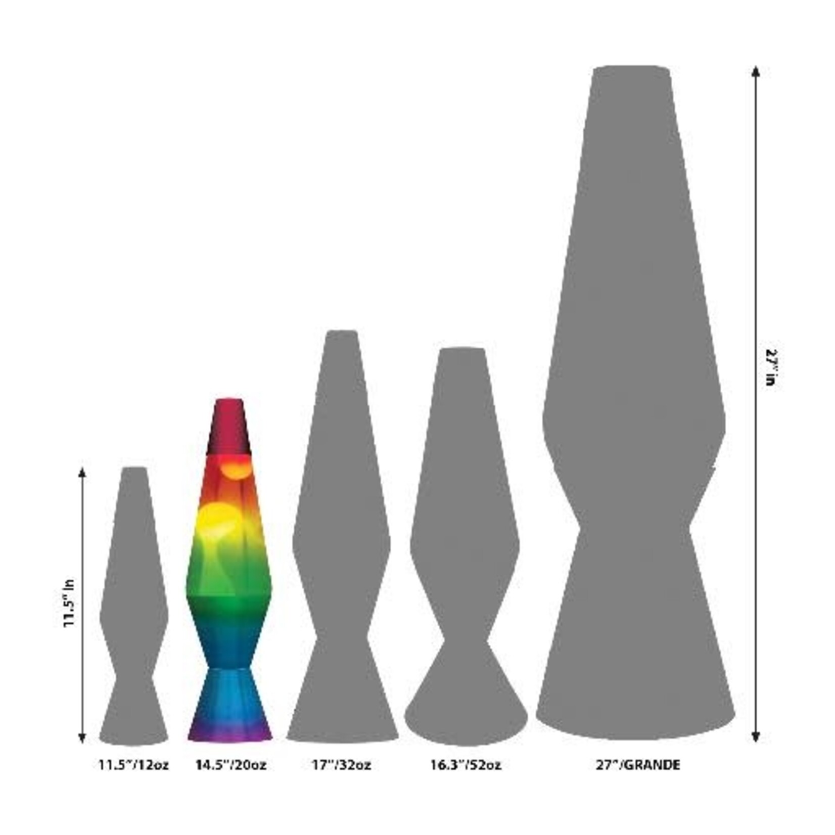 Lava Lamp Rainbow Tricolor 14 - Toy Joy