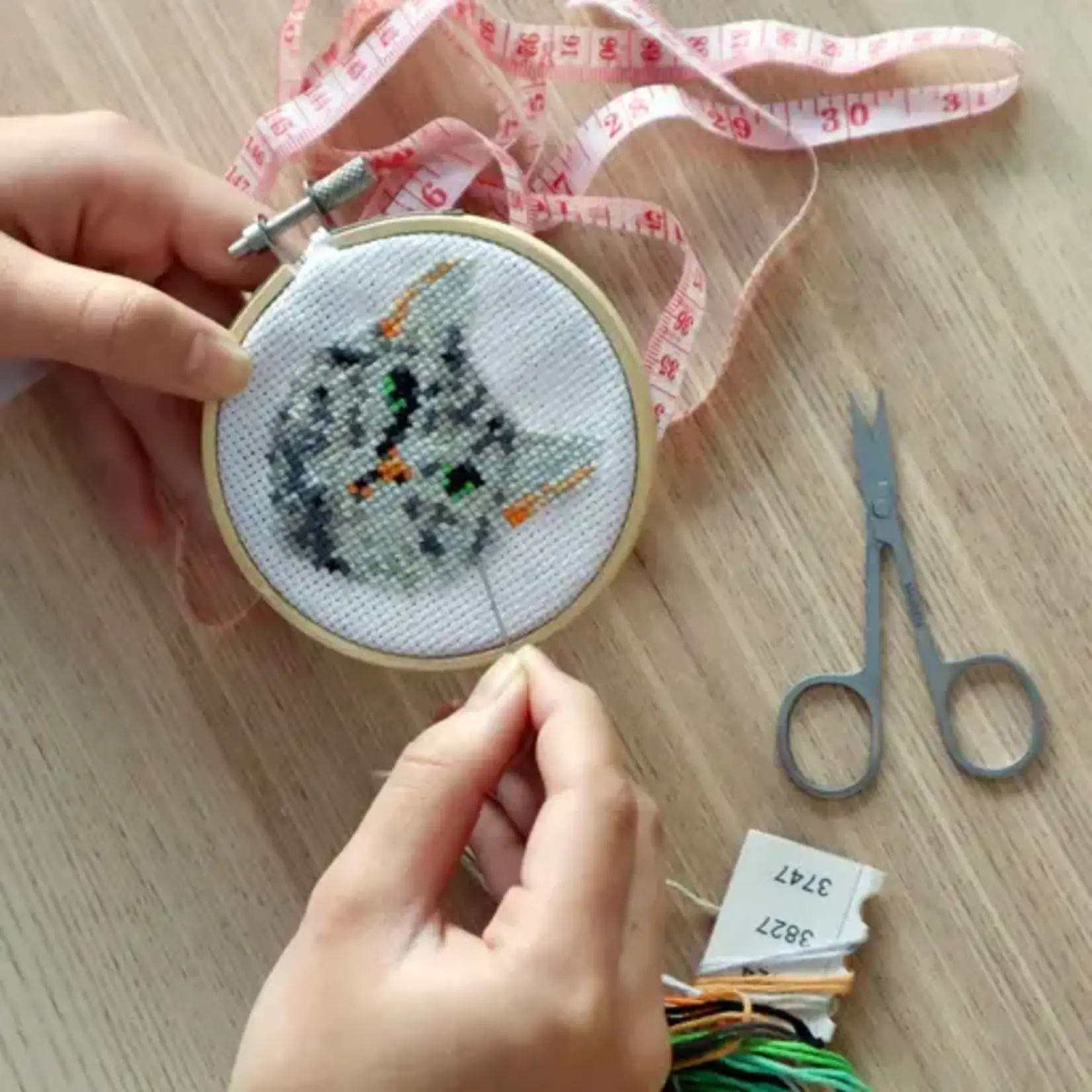 Mini Cross Stitch Embroidery Kit- Cat