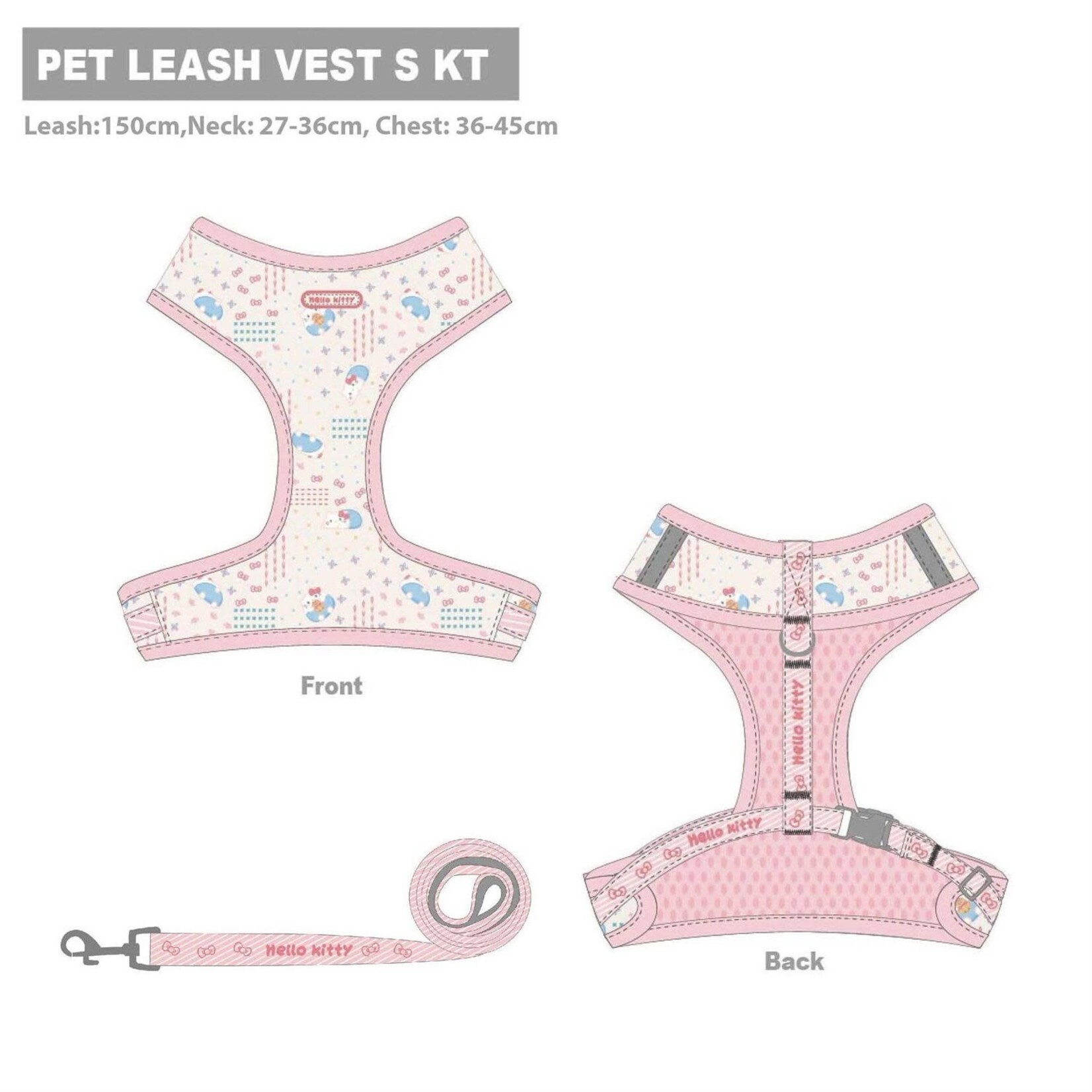 Pet Leash & Harness Hello Kitty Small
