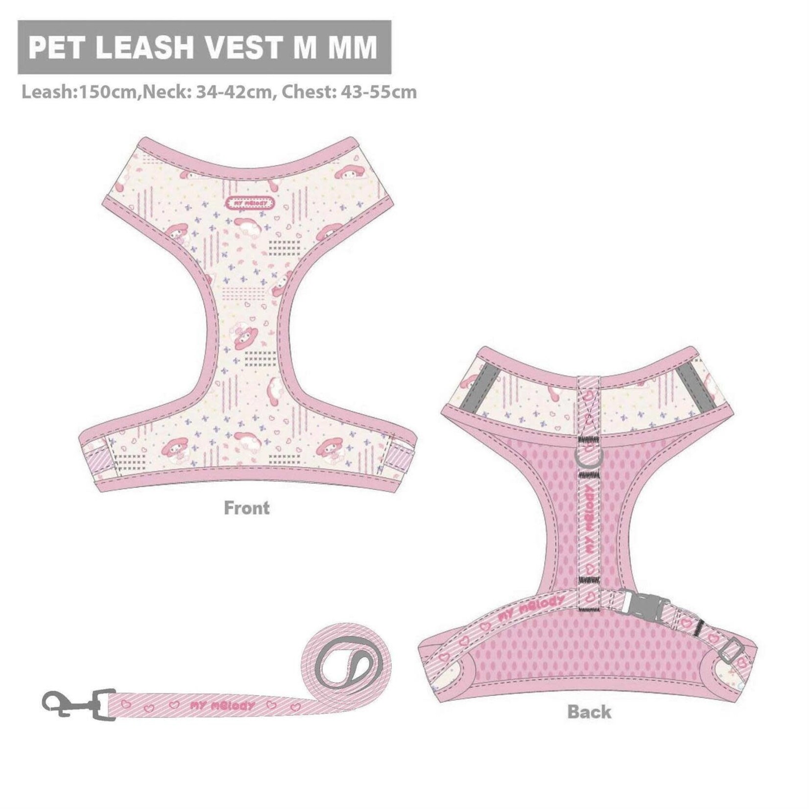 Pet Leash & Harness My Melody Medium