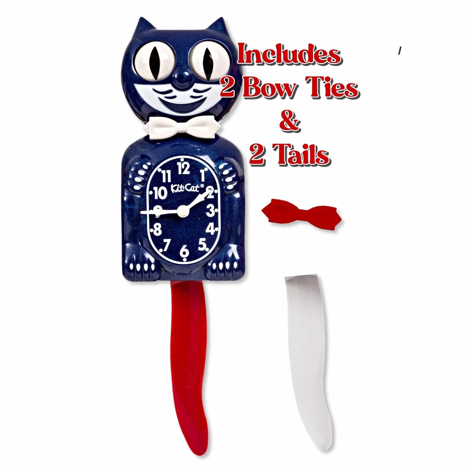 Red White & Galaxy Blue Kit-Cat Clock