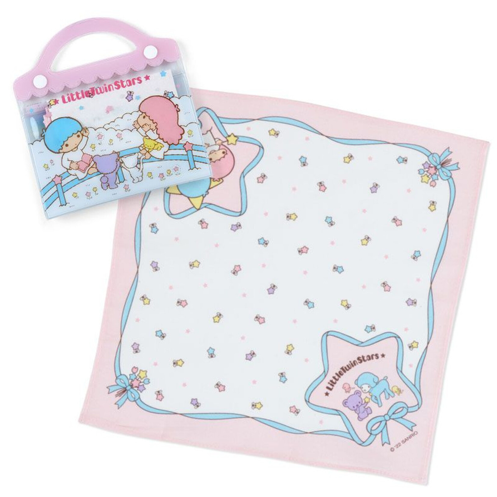 Sanrio Twin Stars Handkerchief and Case