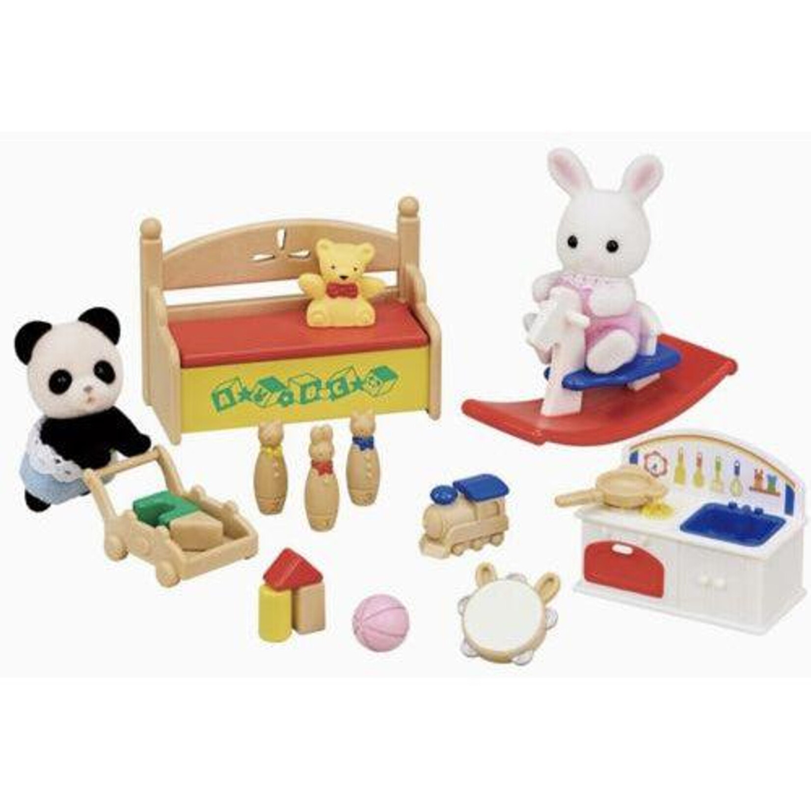 Calico Baby's Toy Box Snow Rabbit and Panda Babies