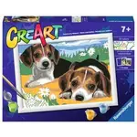 Jack Russel Puppies CreArt Paint By Number Kids Set