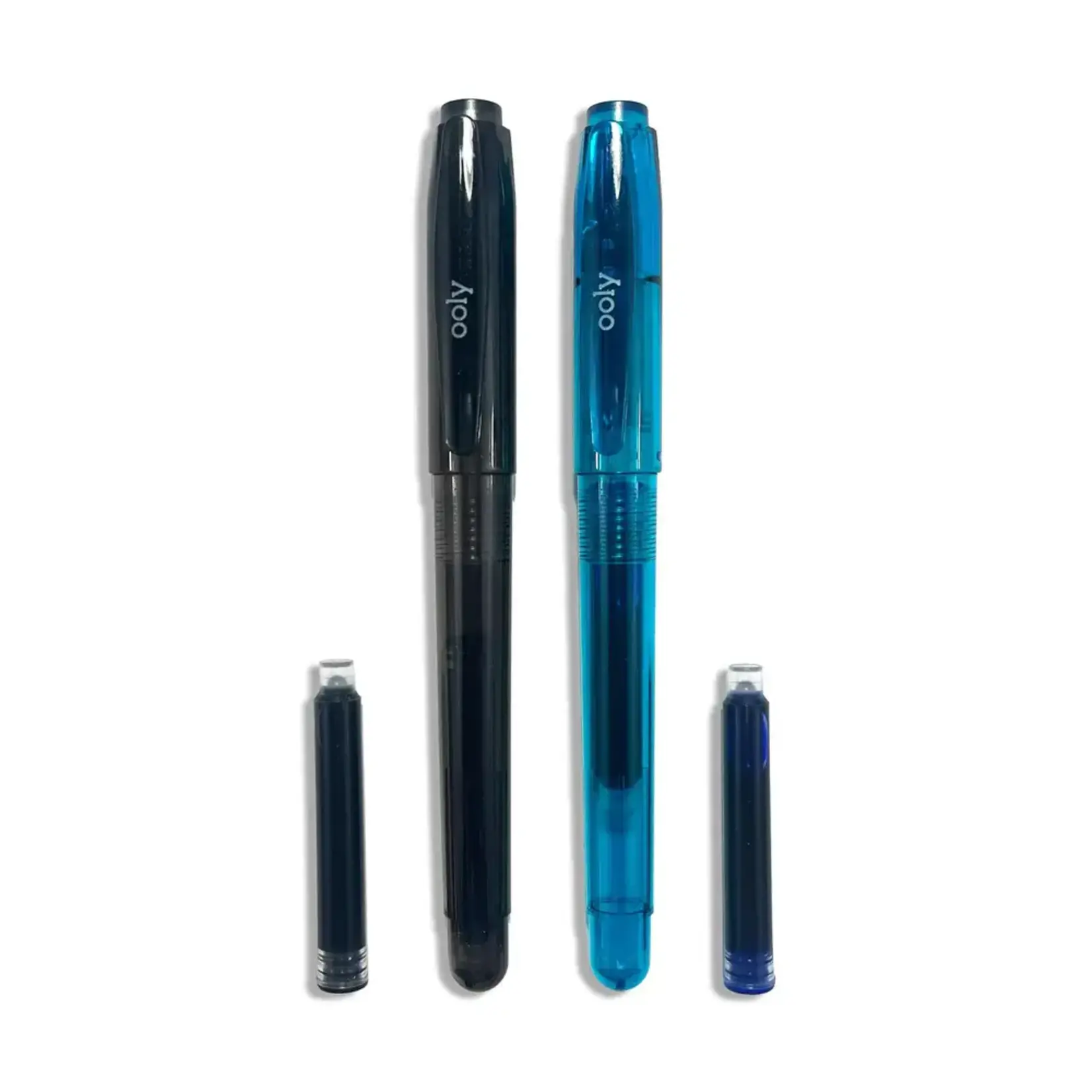 Splendid Duo: Fountain Pens - Black & Blue Ink (Set of 2 Pens & 4 Ink Cartridges)
