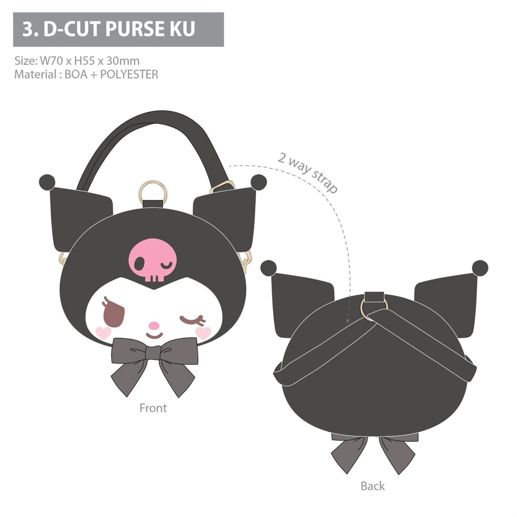 Die Cut Purse Kuromi