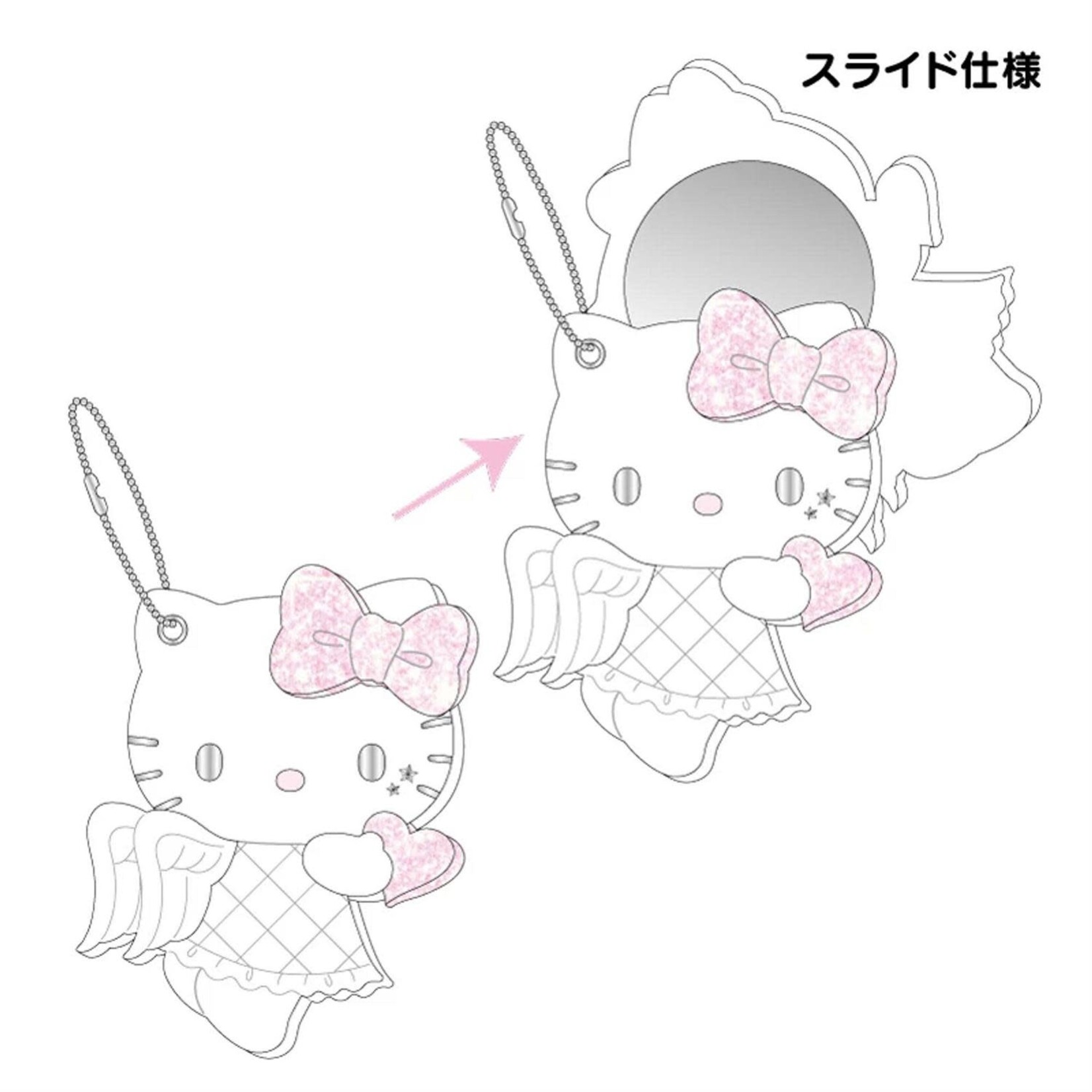 Die Cut Mirror Angel Tk Hello Kitty