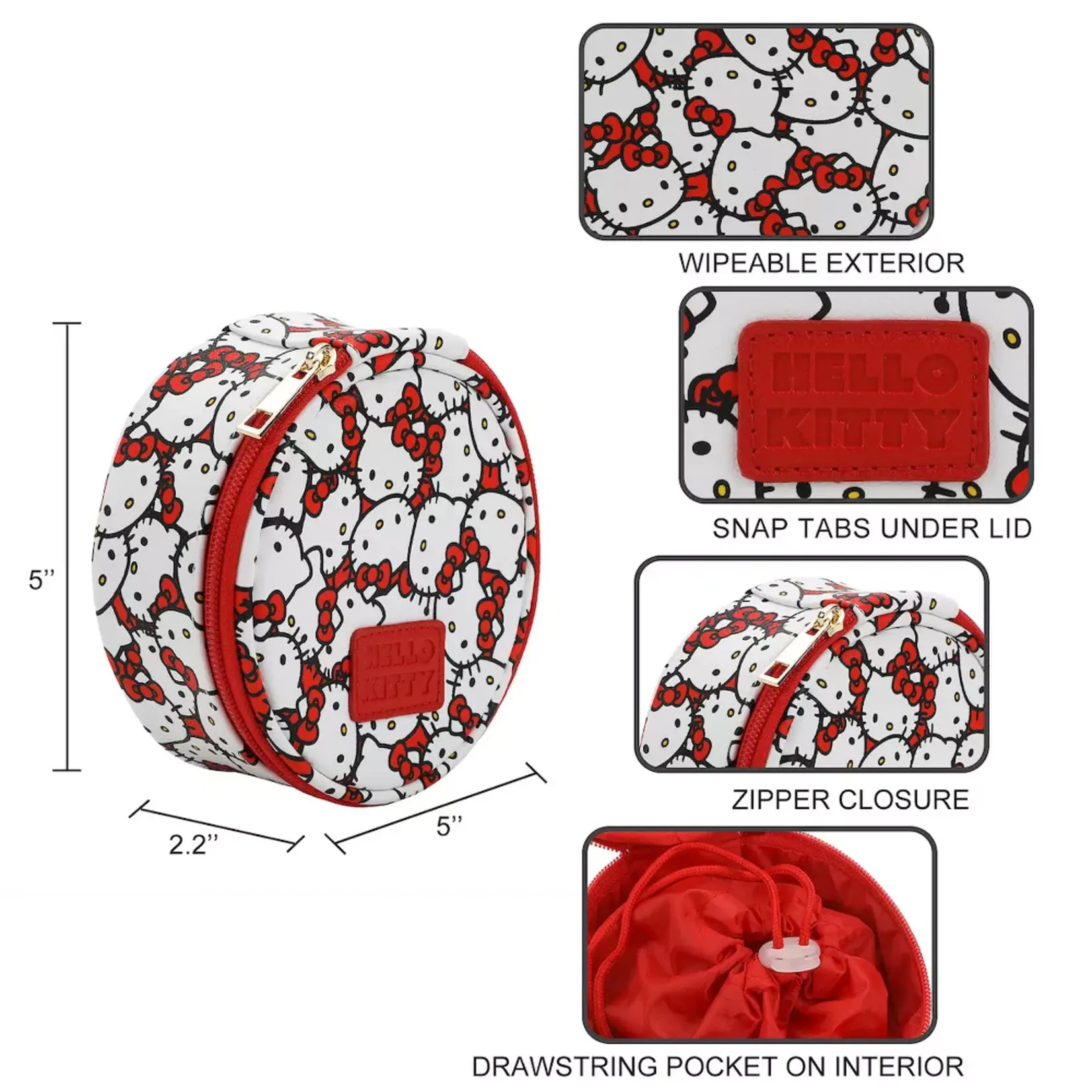 Hello Kitty Round Travel Cosmetic Bag