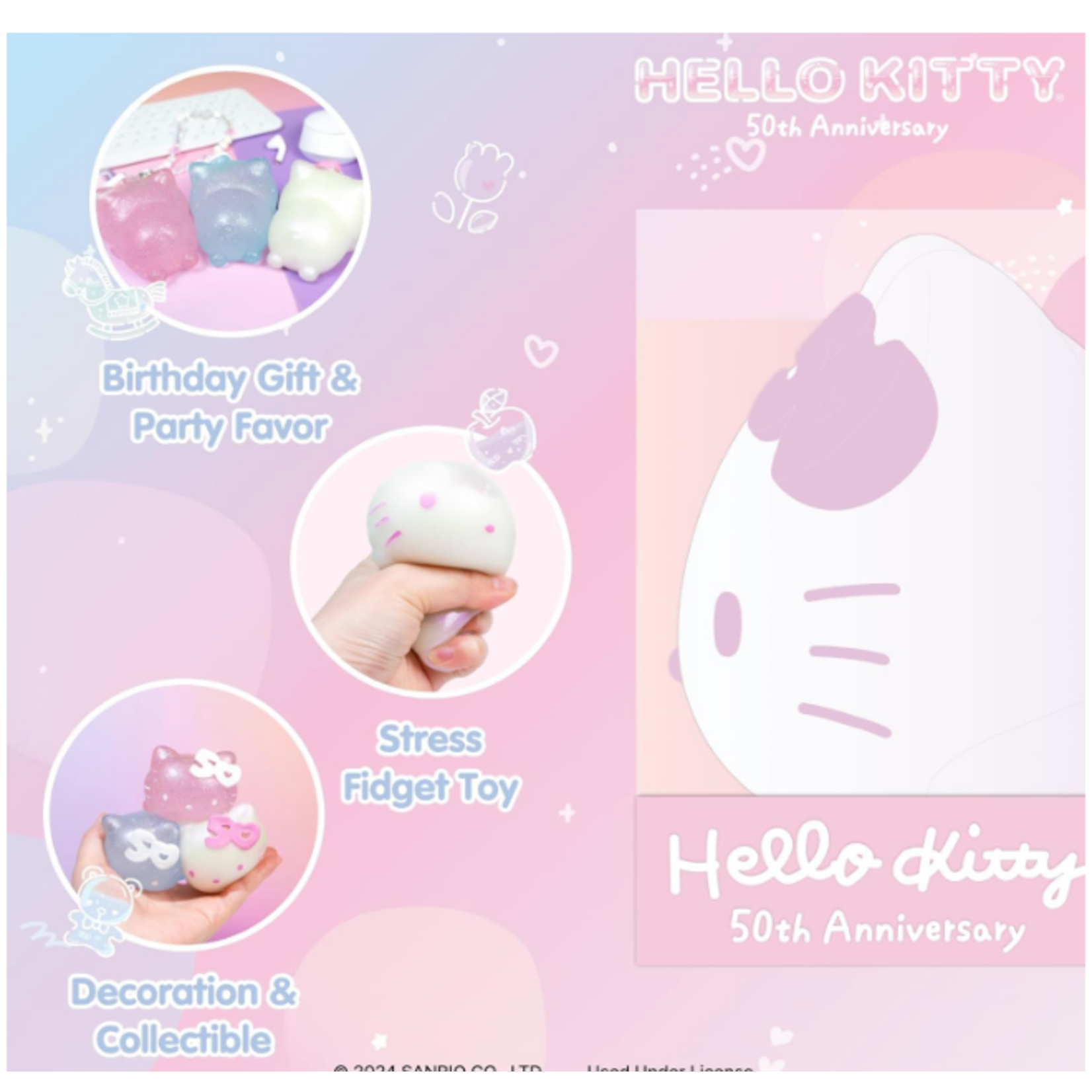 Sanrio Mochi SquiSHU Series 1 Hello Kitty 50th Anniversary Iridescent