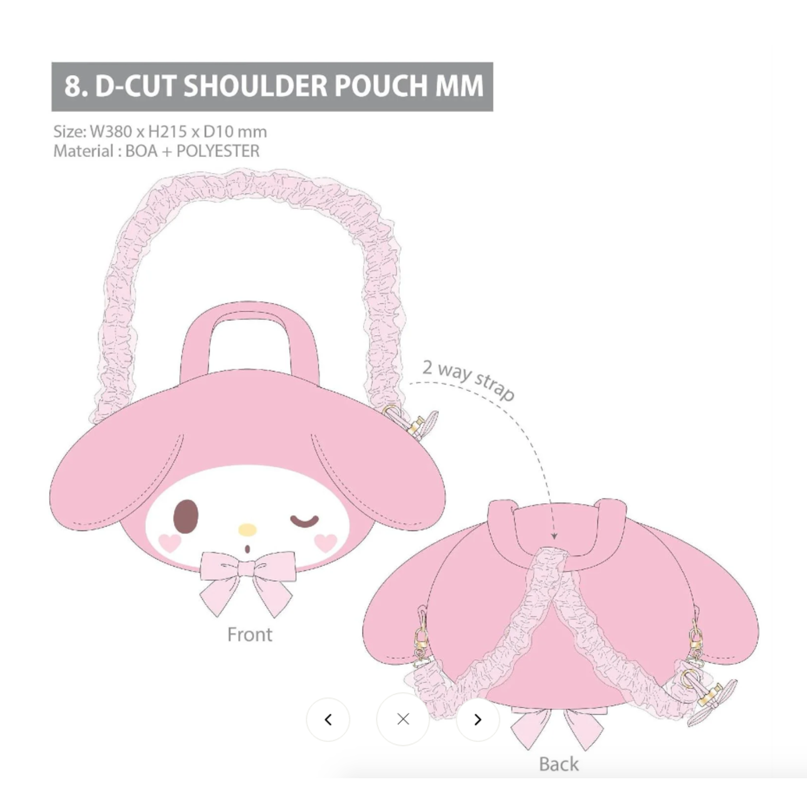 Die Cut Shoulder Pouch My Melody