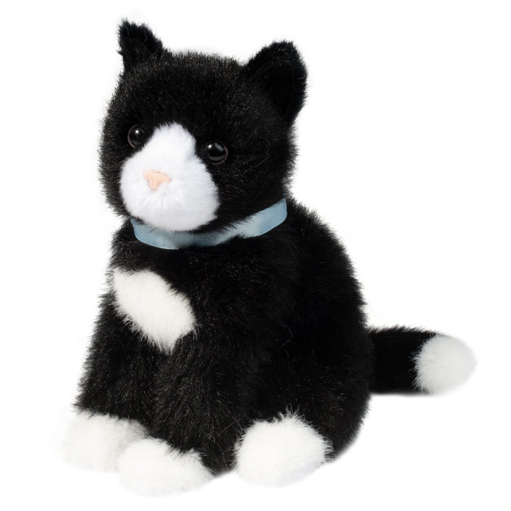 Mini Black & White Cat Plush