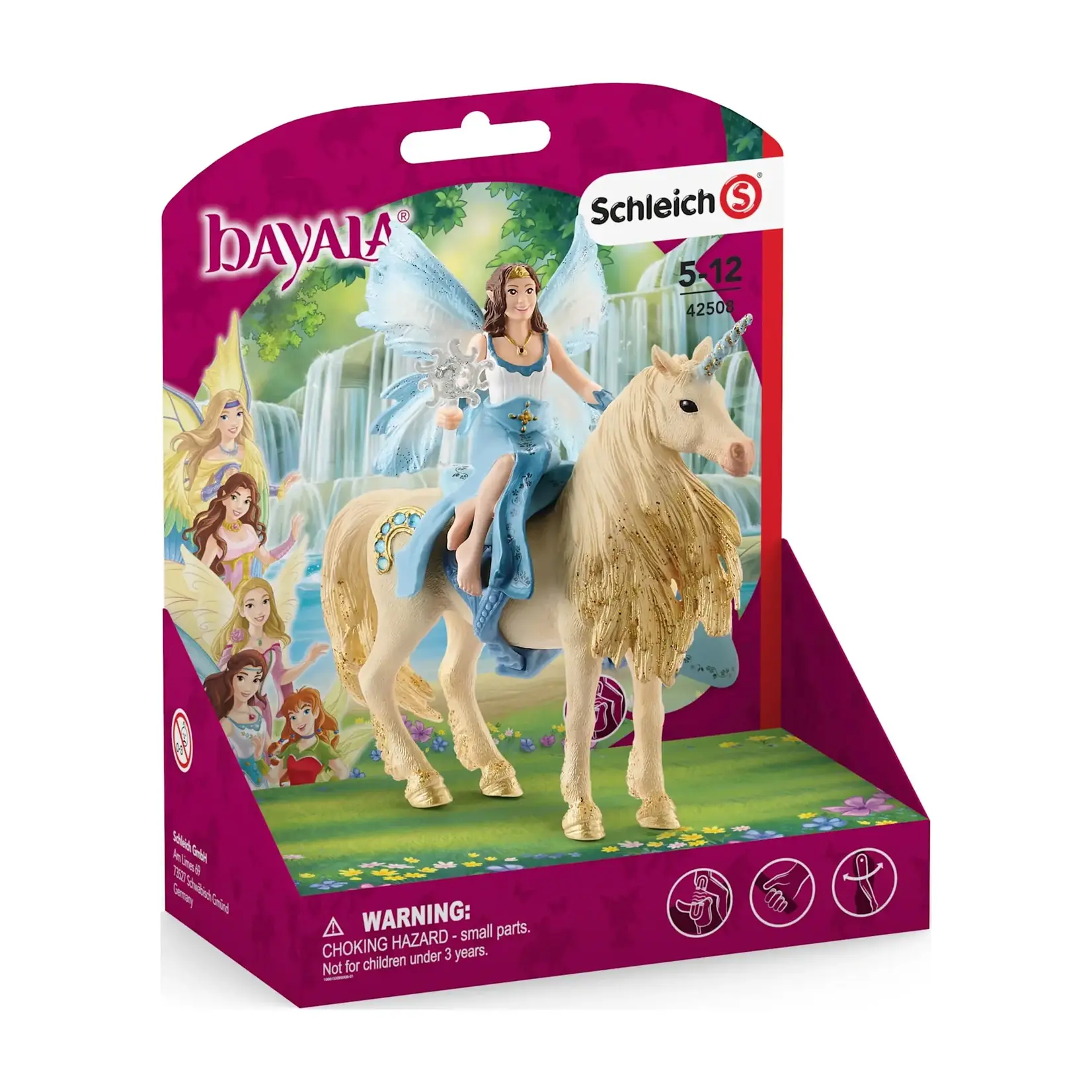 Schleich Eyela Riding on Golden Unicorn Figure