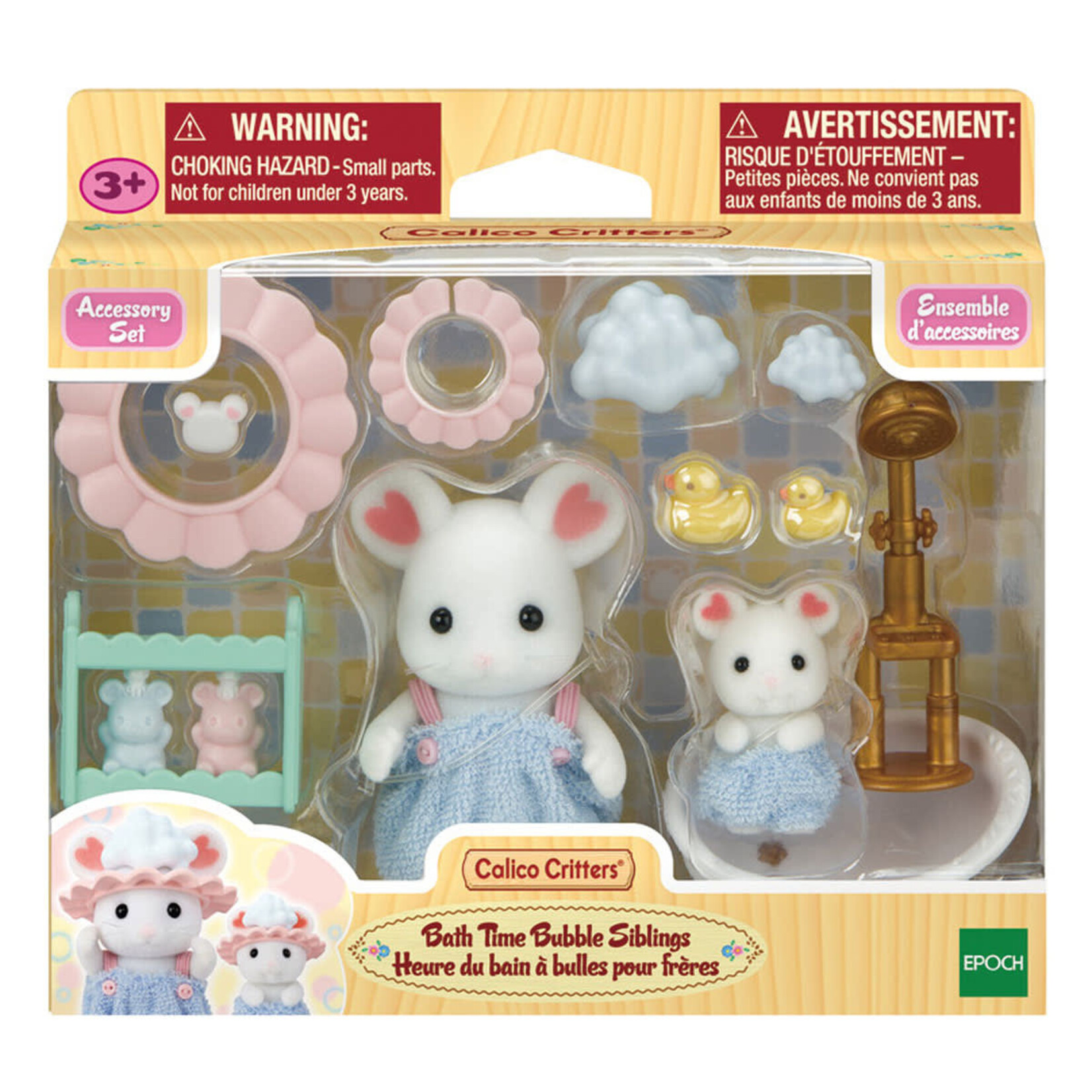 Calico Critters Bathtime Bubble Siblings Playset