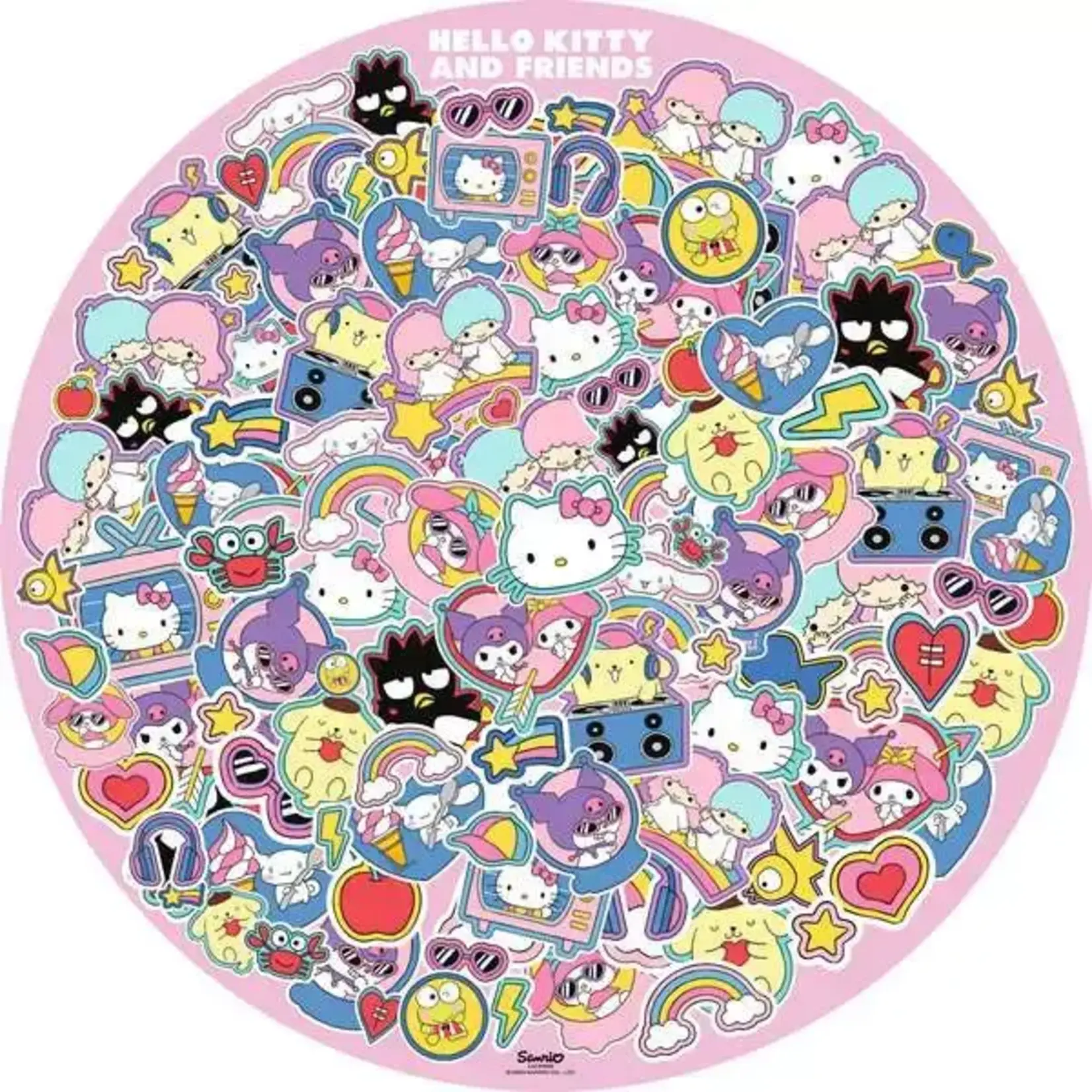 Hello Kitty and Friends 500-Piece Round Jigsaw Puzzle