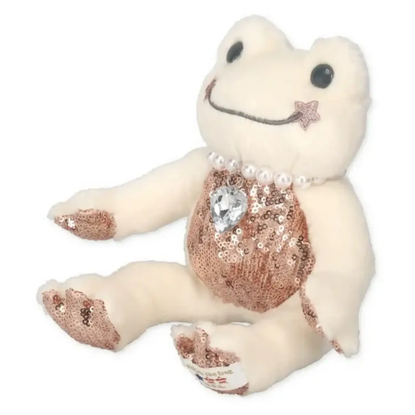Pickles the Frog Ivory Jewel Bean Doll Plush