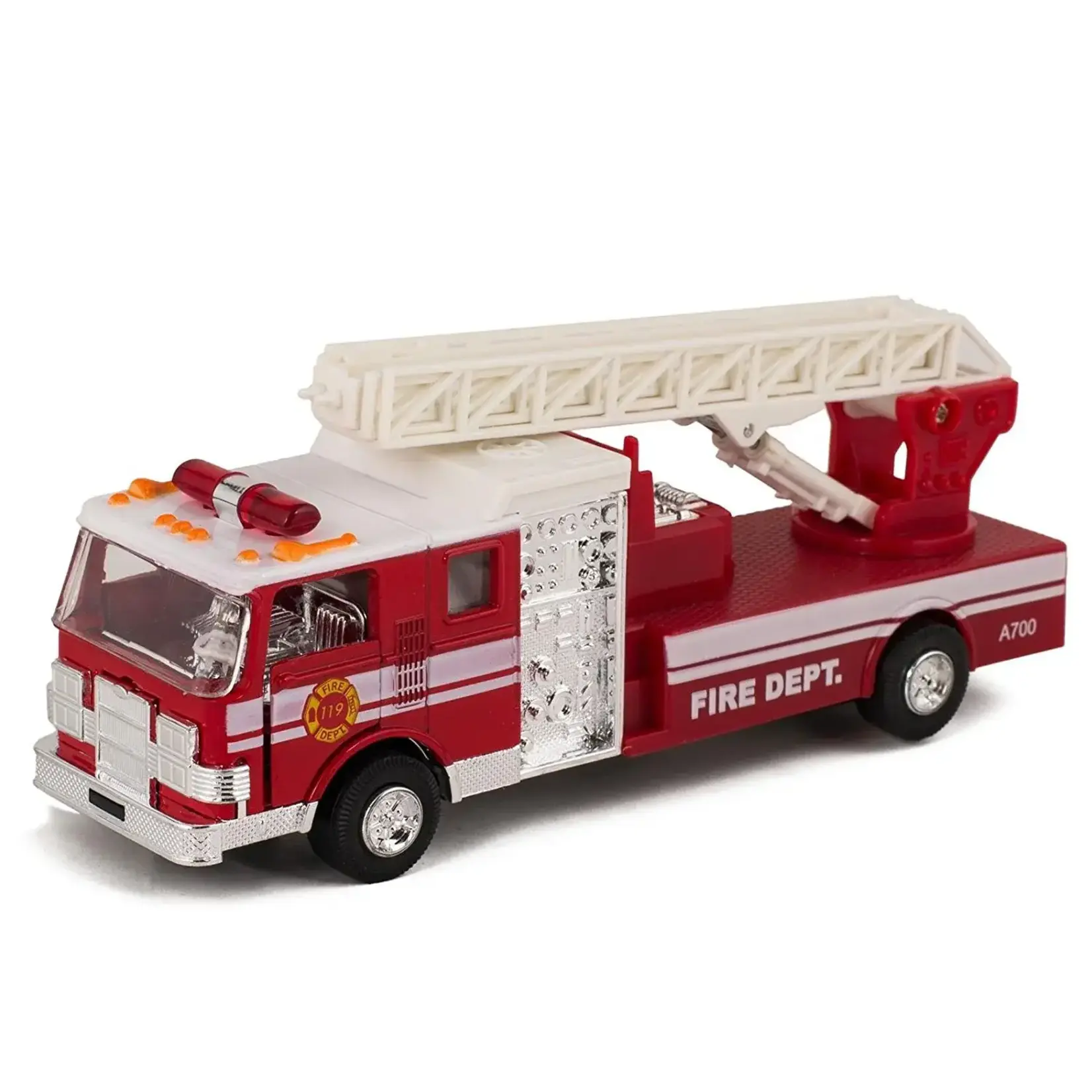 Die-Cast Metal Fire Engine with Pull-Back Action & Sound