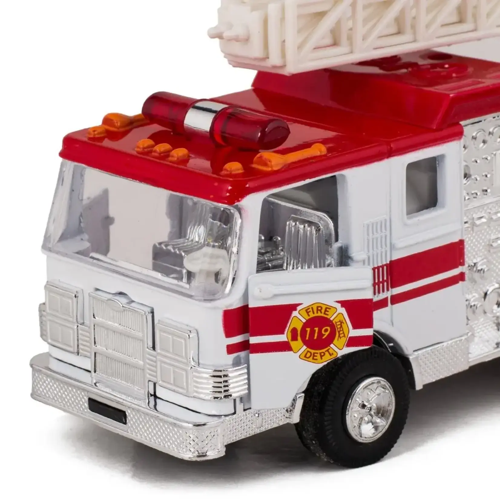 Die-Cast Metal Fire Engine with Pull-Back Action & Sound