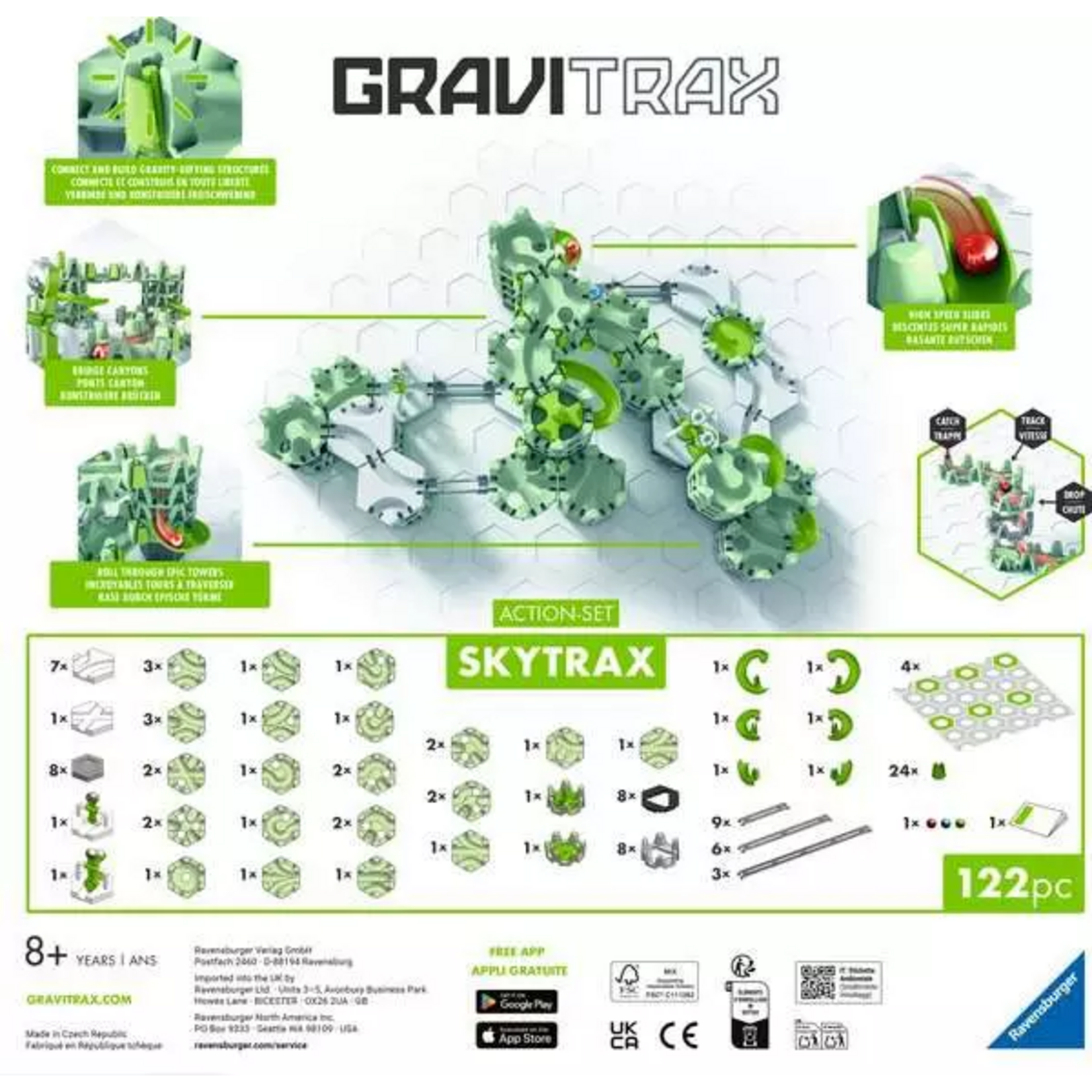 The GraviTrax SkyTrax Action Set - Medium, 122 pieces