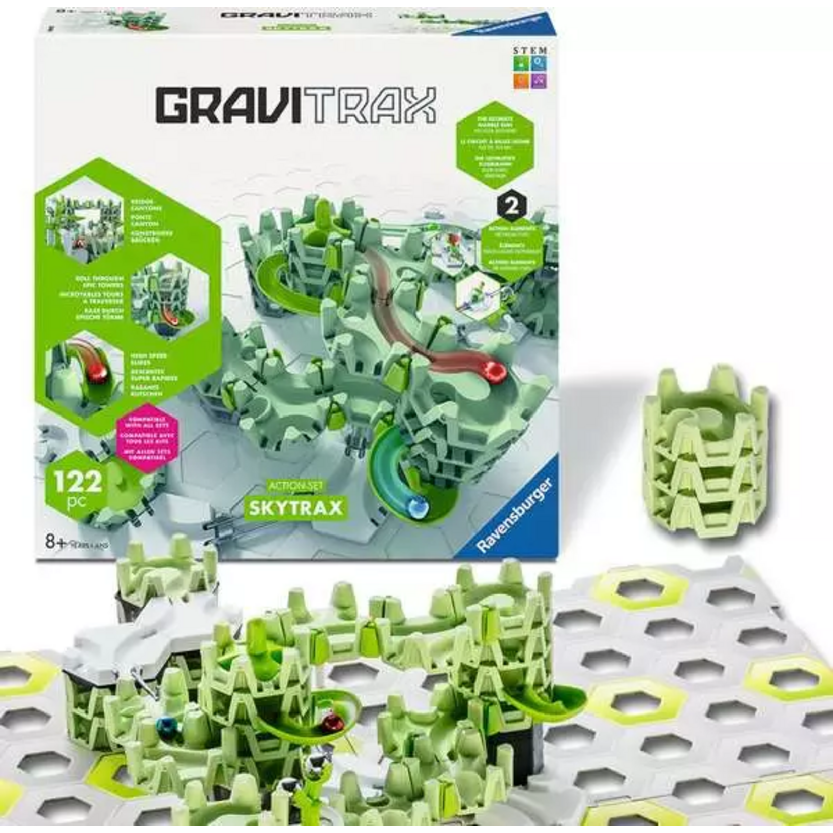 The GraviTrax SkyTrax Action Set - Medium, 122 pieces