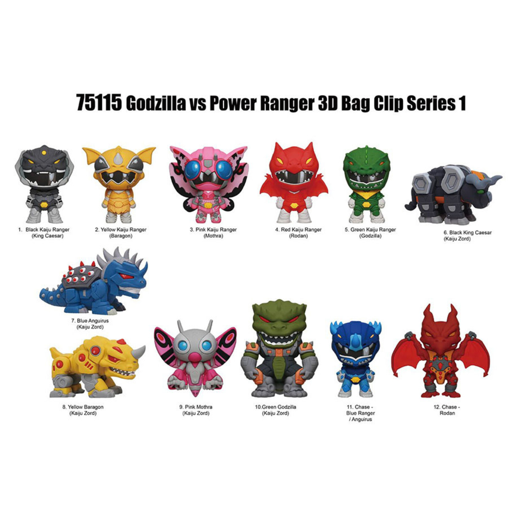 Godzilla vs Power Rangers 3D Foam Clip