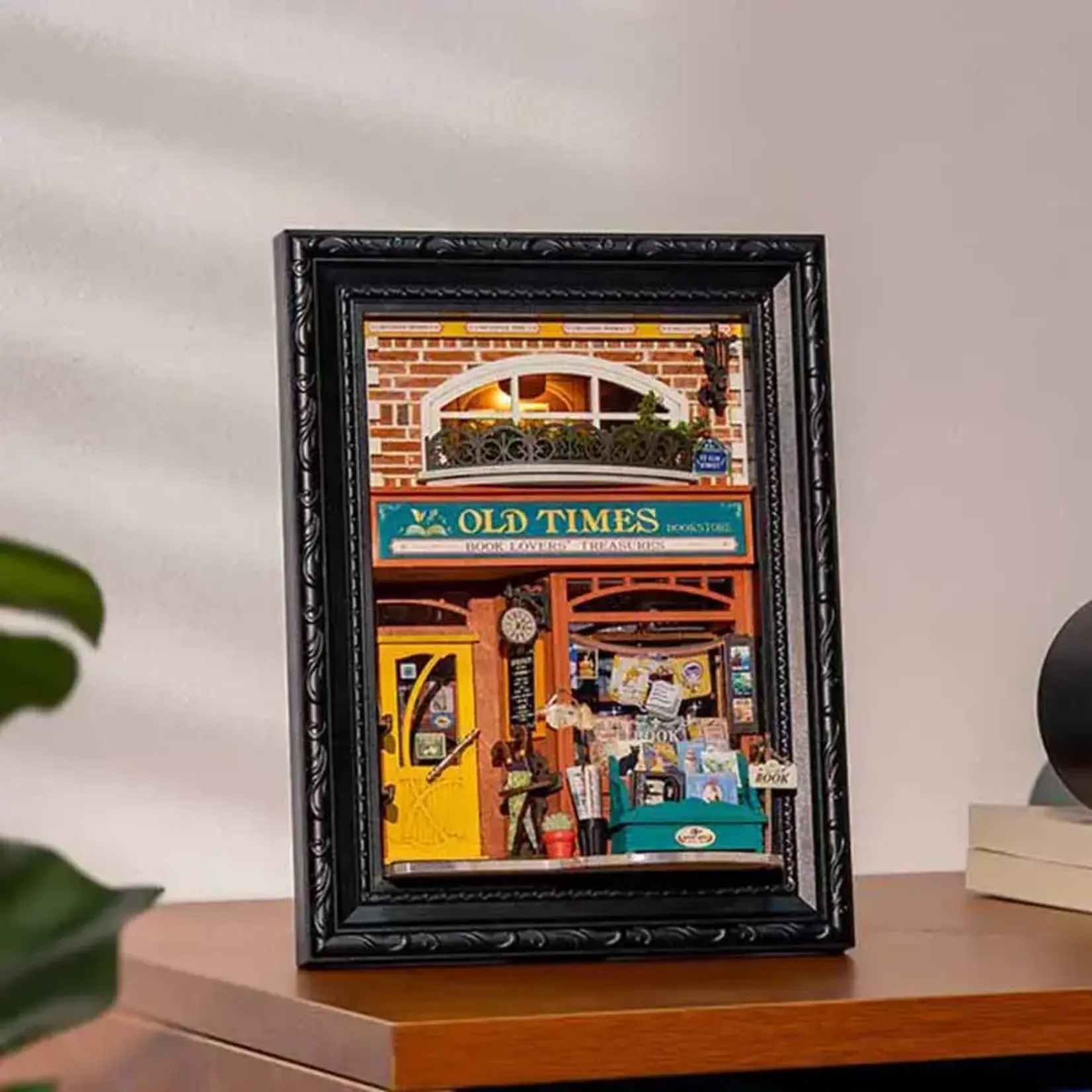 Old Times Bookstore Miniature Frame 3D Wooden Puzzle
