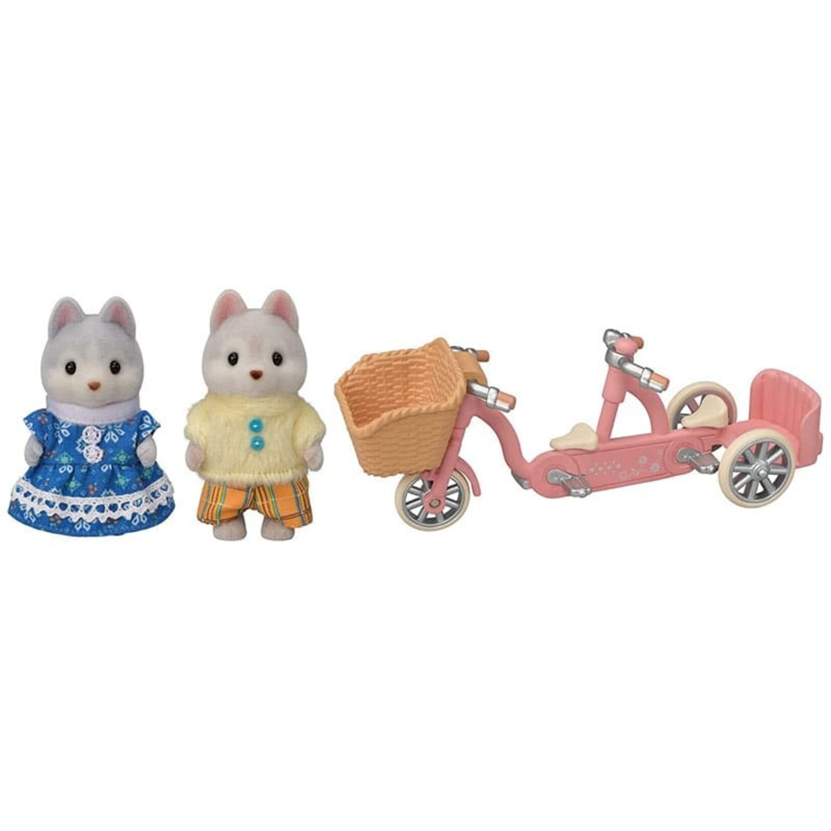 Calico Critters Tandem Cycling Set - Husky Brother and Sister