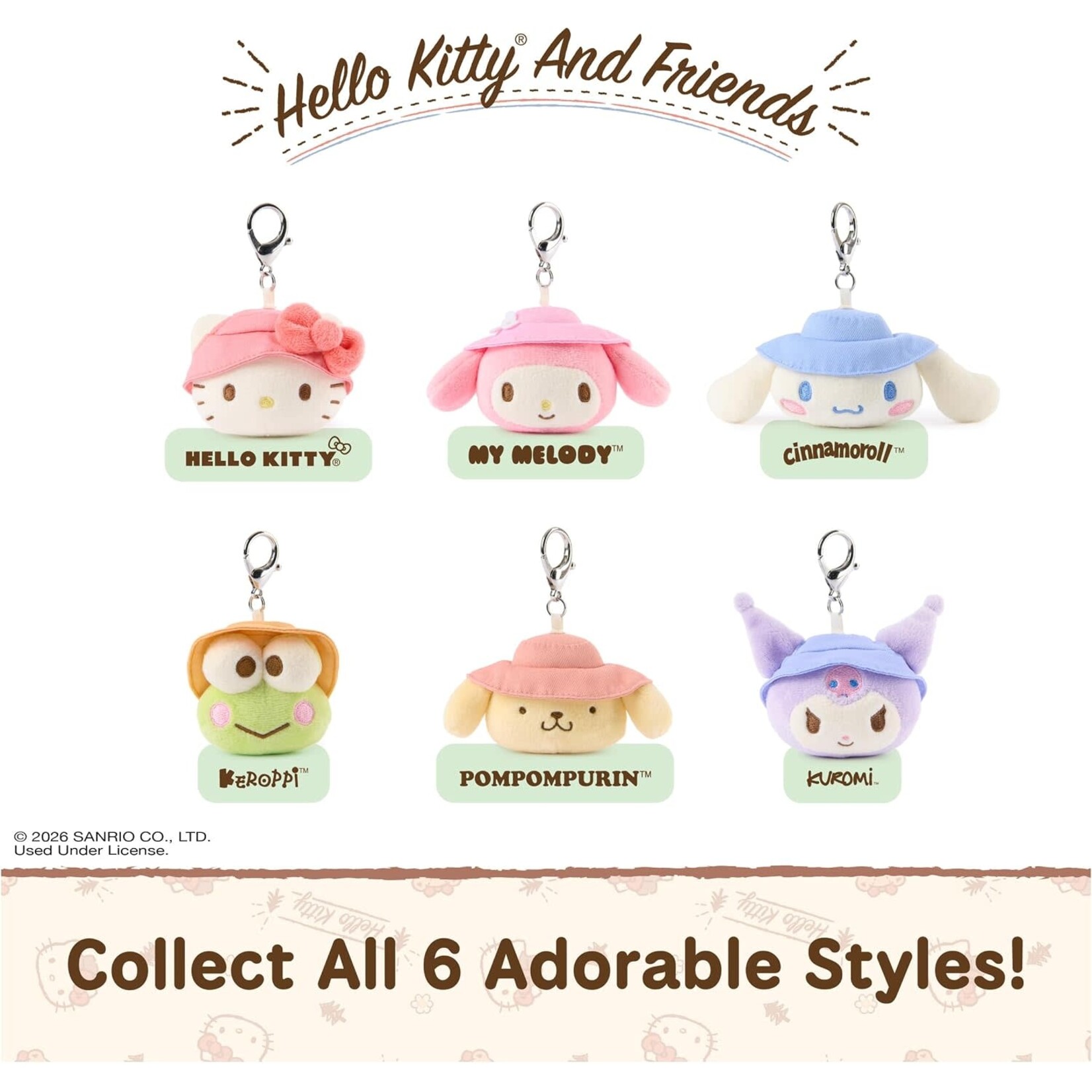 Hello Kitty and Friends Camping Surprise Plush Keychain