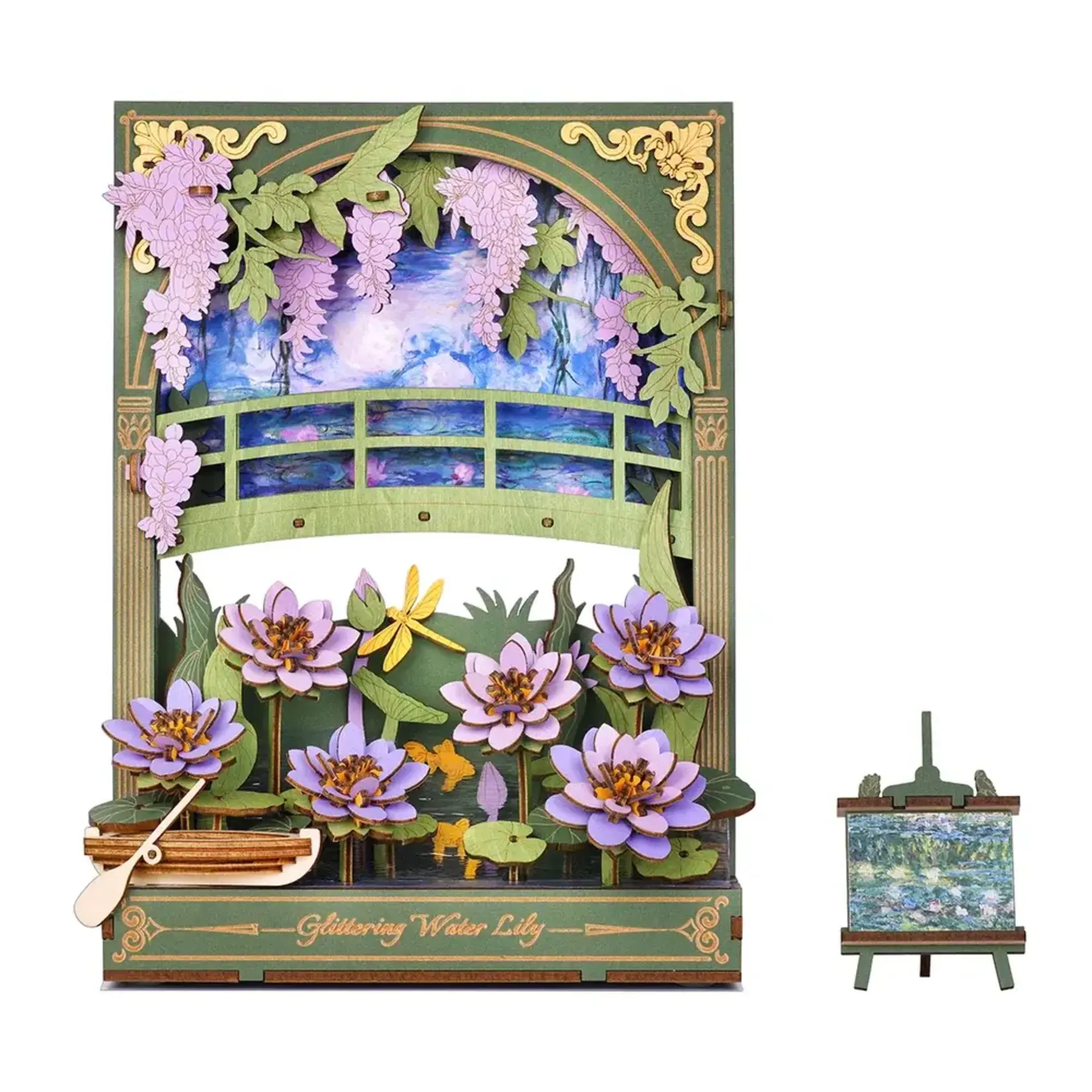 Glittering Water Lily Wall Art 3D Wooden Puzzle