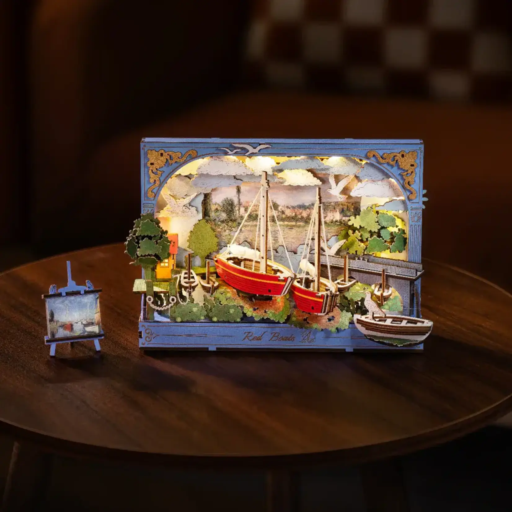 Red Boats Wall Art 3D Wooden Puzzle