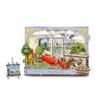 Red Boats Wall Art 3D Wooden Puzzle