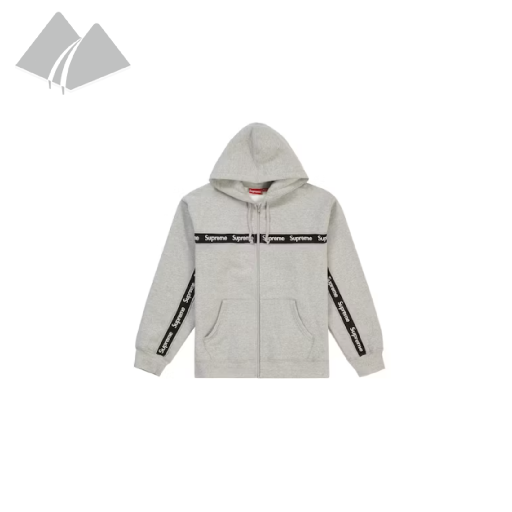 Supreme text stripe hoodie discount