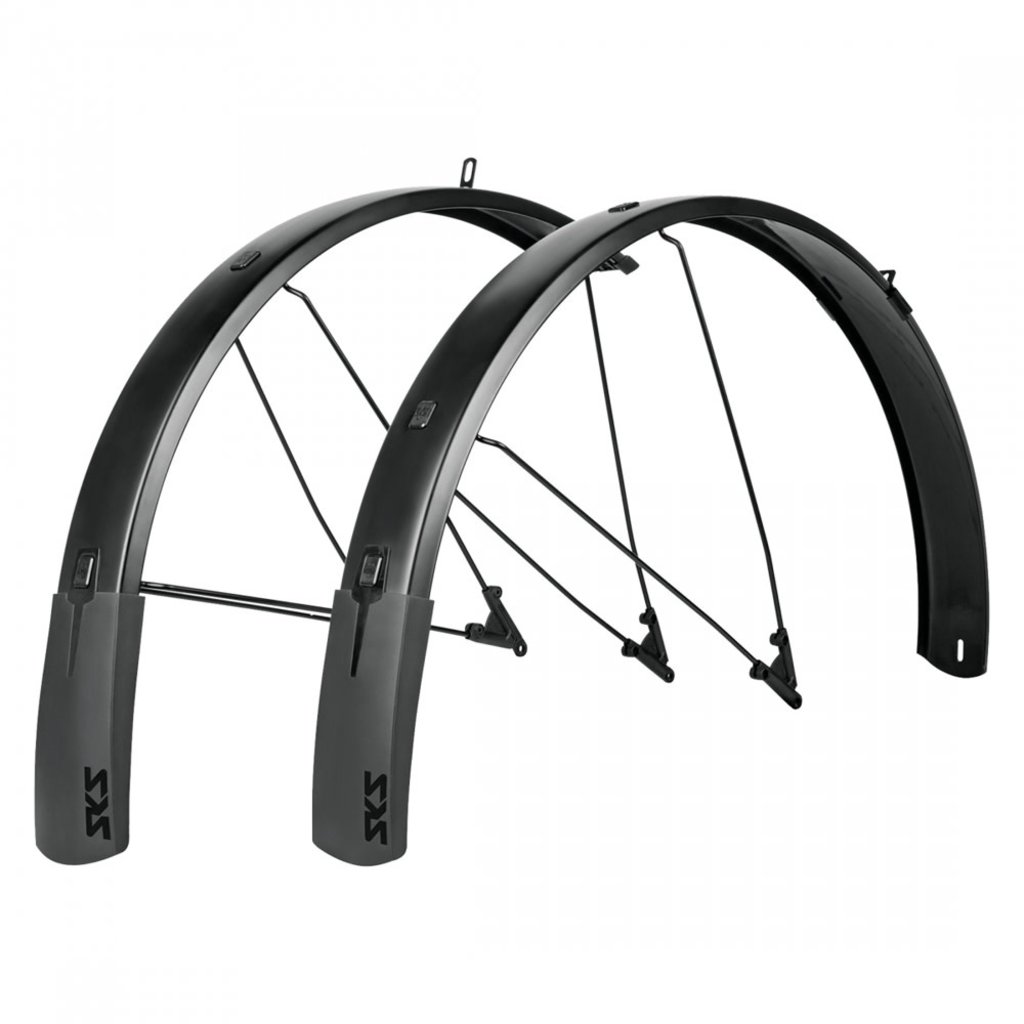 SKS SKS B75 Bluemels Style Full Coverage Fender Set - 75mm, 27.5/29/700 x 2.25-2.6", Matte Black