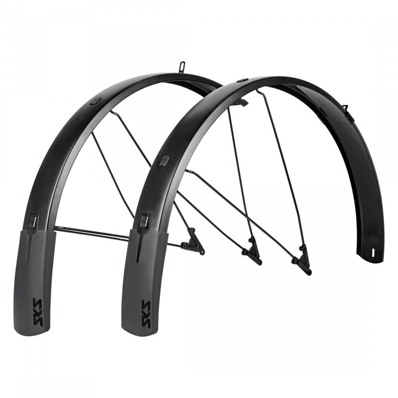 SKS SKS B75 Bluemels Style Full Coverage Fender Set - 75mm, 27.5/29/700 x 2.25-2.6", Matte Black