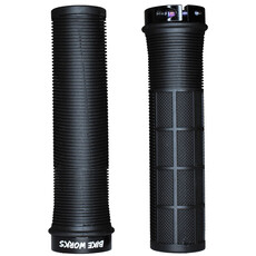 Bike Works Bike Works CO Lock-On Waffle Grips, Pair, Black