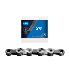 KMC, X9 NP/GY, Chain, 9 Speed, 116 Links, Silver