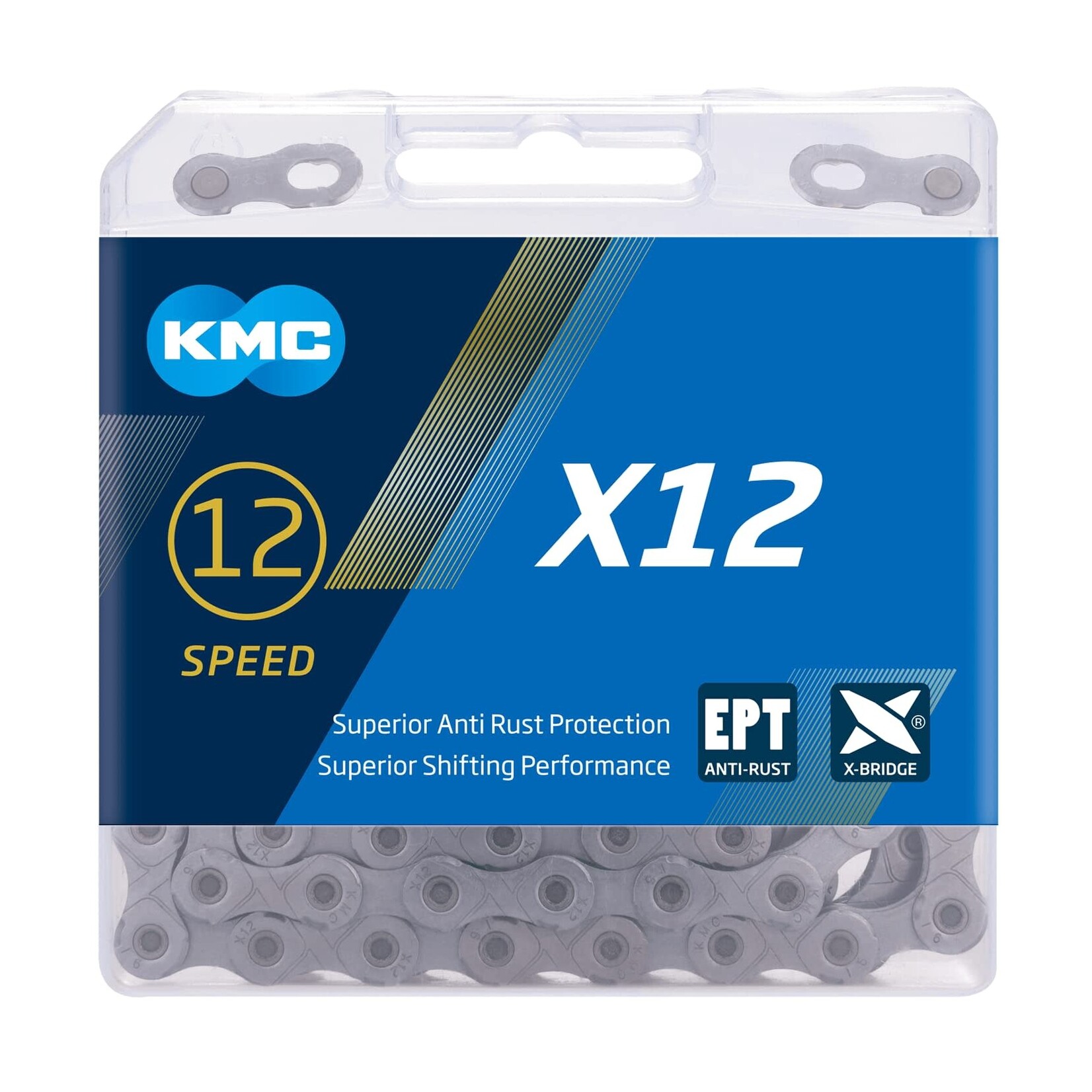 KMC, X12, Chain, Speed: 12, 5.2mm, Links: 126, Silver
