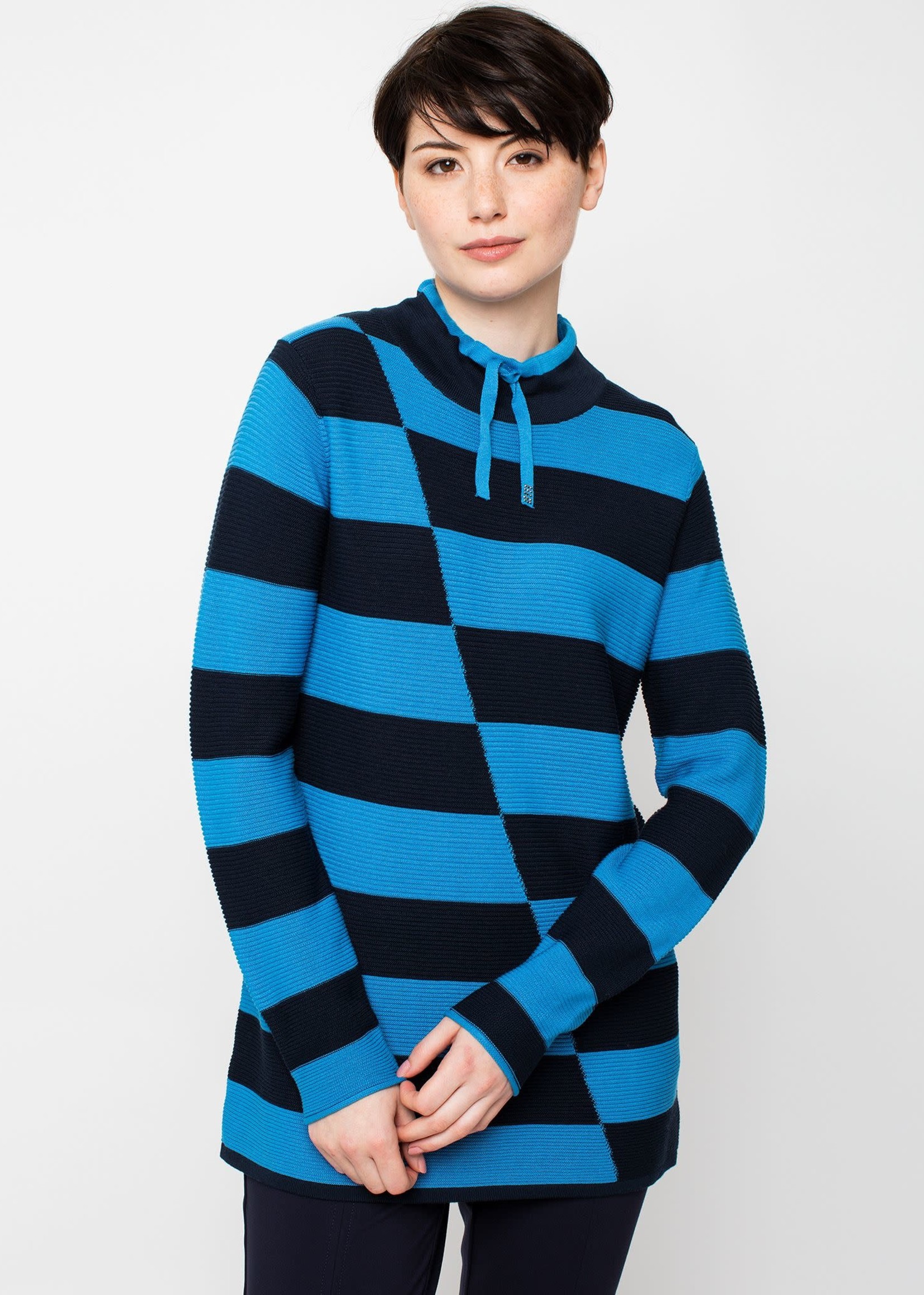 By Lyse Lapis & Marine Striped Turtleneck Sweater