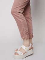 Charlie B Charlie B Frayed Hem Twill Ankle Pant