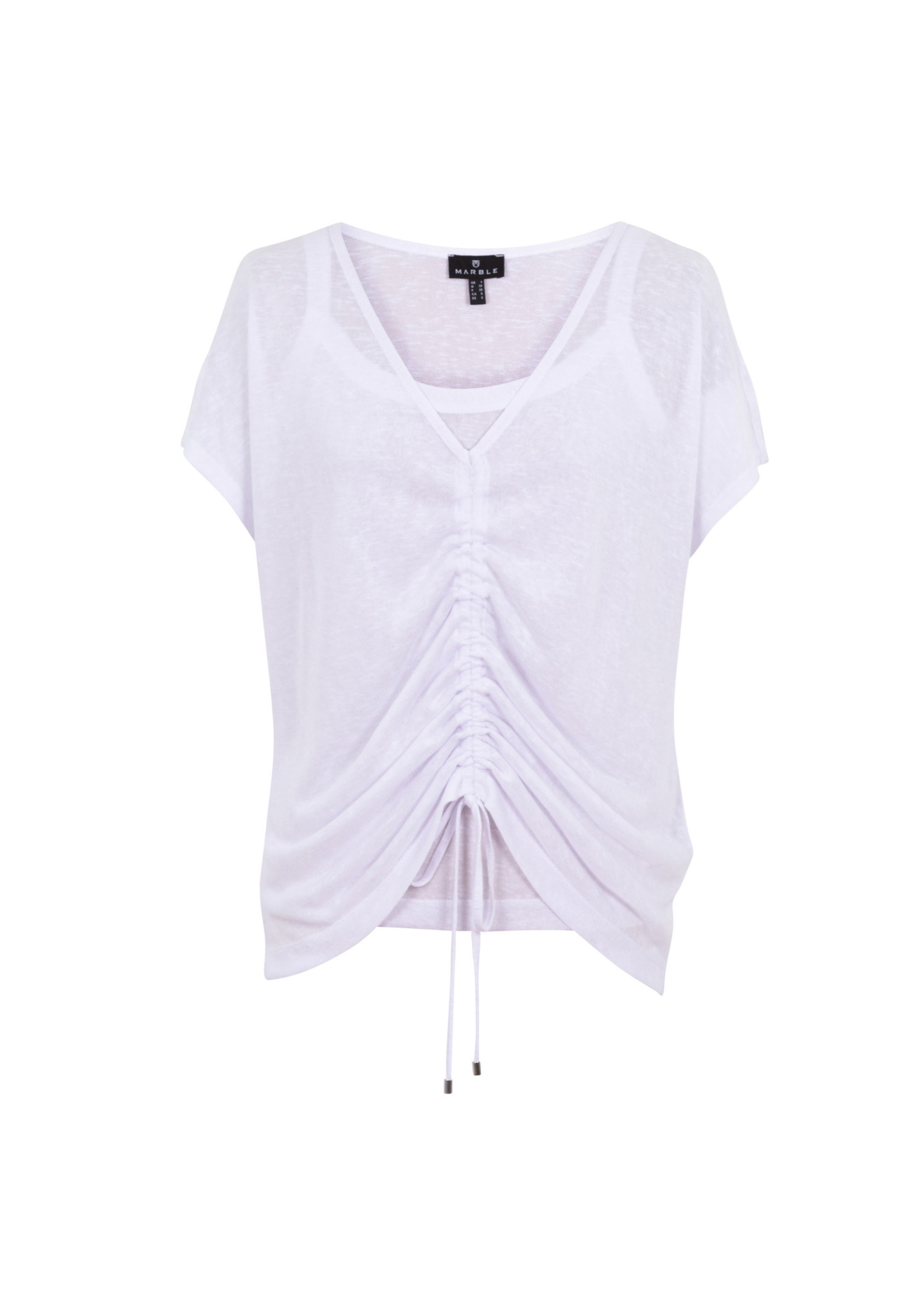 Marble Fashion Designs Marble Vneck Ruched Top with Cami