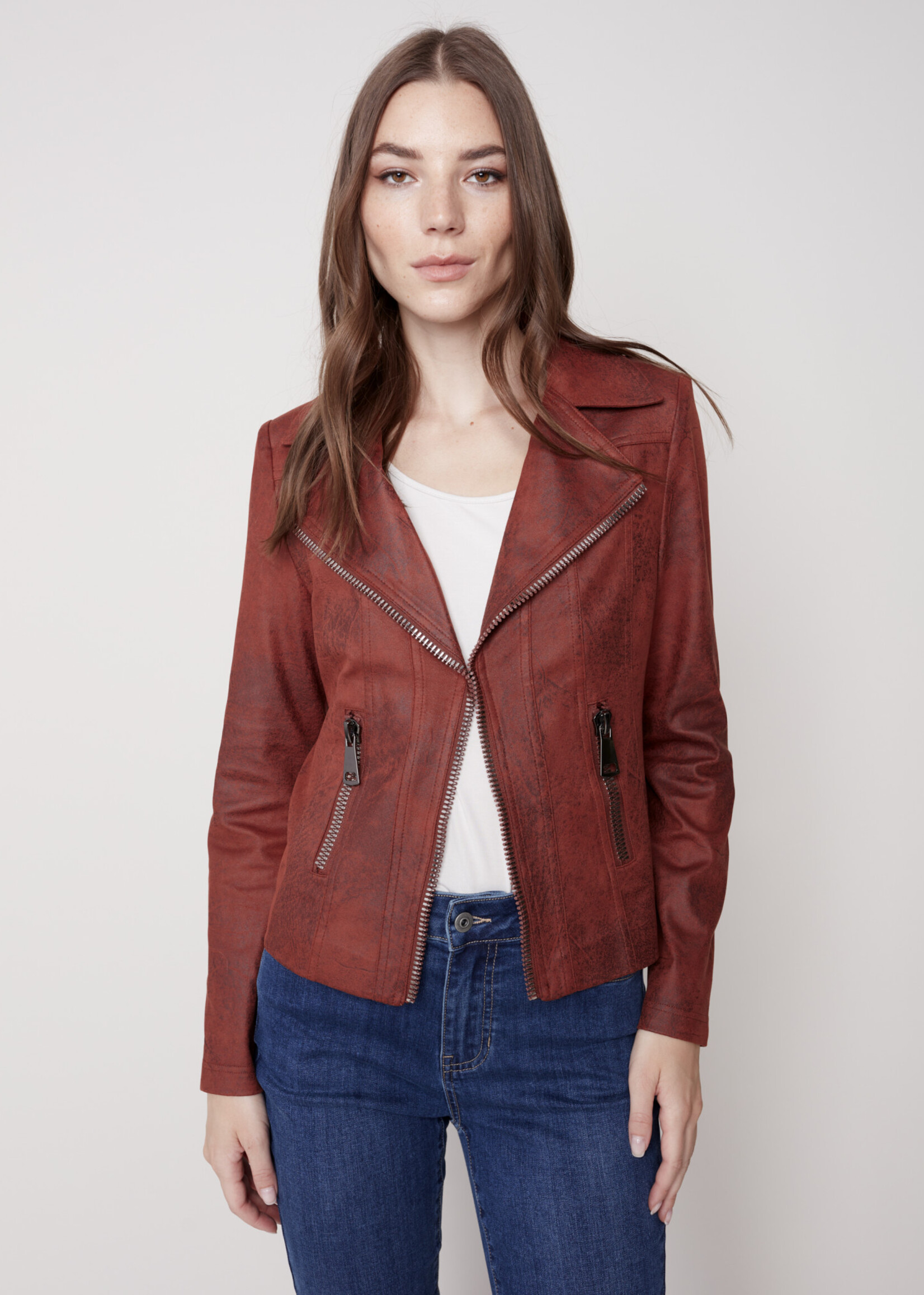 Charlie B Faux Leather Moto Jacket - KVA Collections