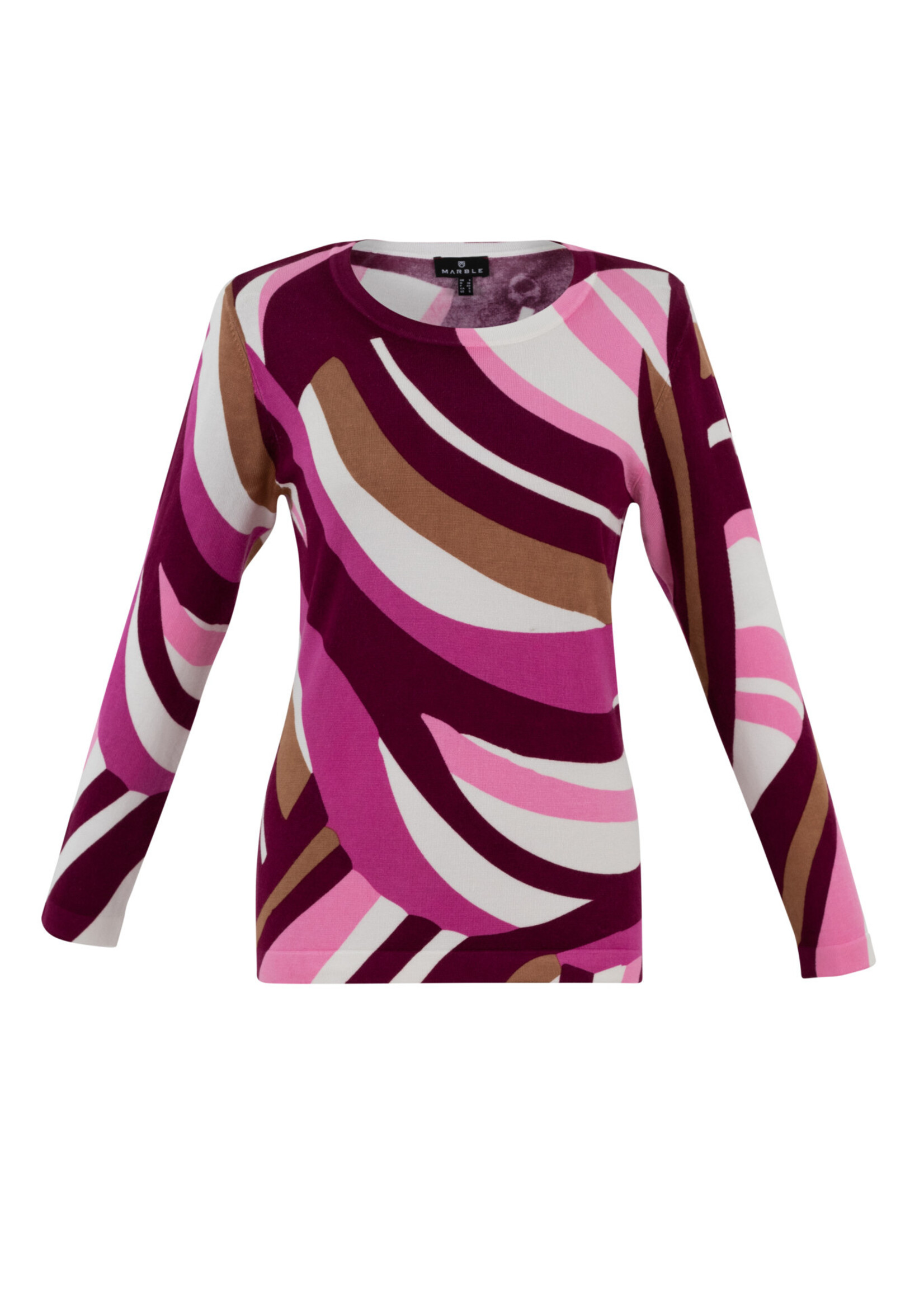 Marble Fashion Designs Marble Striped Crew Neck Sweater