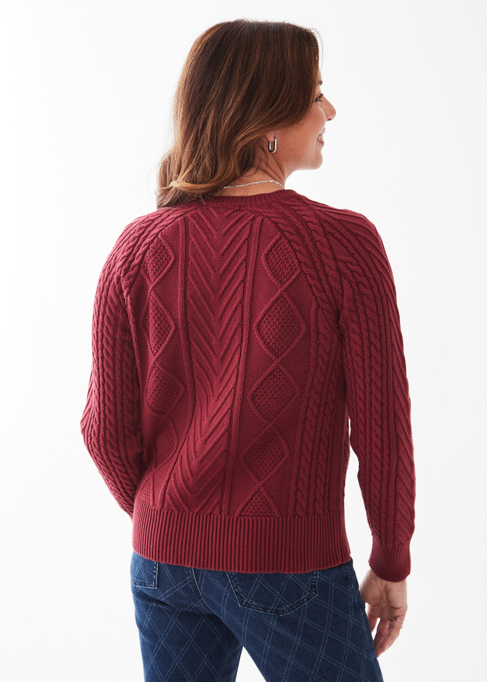 French Dressing Jeans FDJ A-Line Raglan Cable Sweater