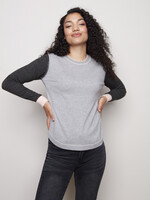 Charlie B Charlie B Crew Neck Colour Block Sweater