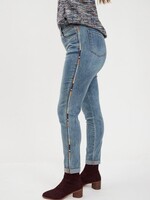 French Dressing Jeans FDJ Pull On Multi Embroidery Side Detail